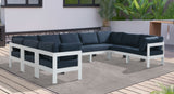 Nizuc - Outdoor Patio 9 Piece Modular Sectional With White Frame