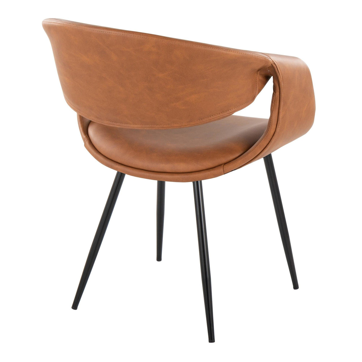 Curvo - Upholstered Chair (Set of 2) - Black Metal Legs