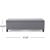 Contemporary Storage Ottoman Bench With Polyester Upholstery