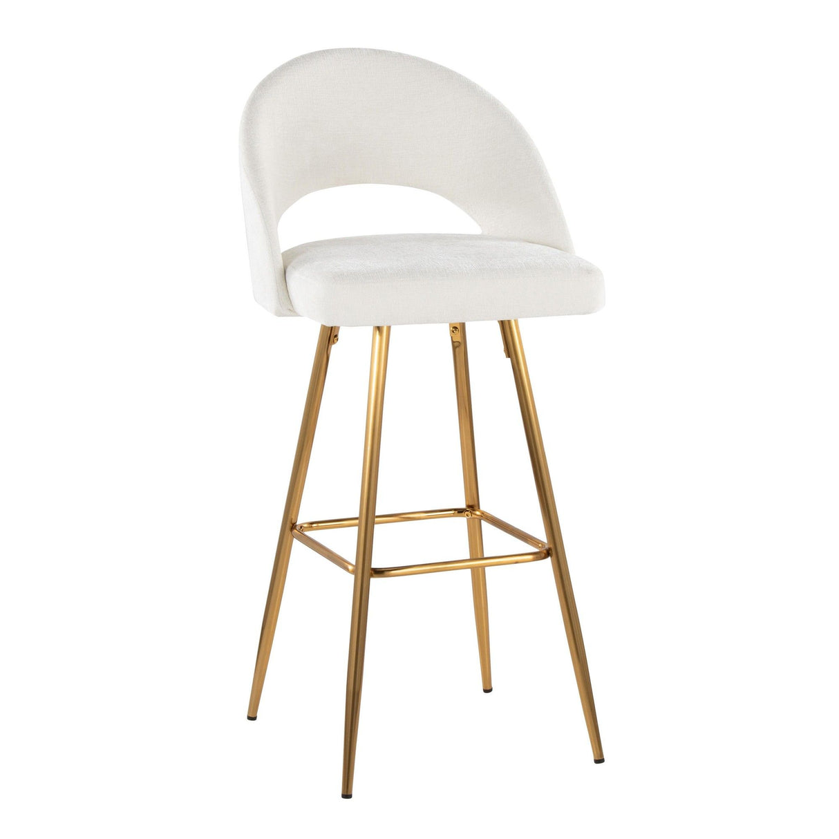 Renee - Upholstered Fixed-Height Barstool (Set of 2) - Gold Base