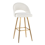 Renee - Upholstered Fixed-Height Barstool (Set of 2) - Gold Base