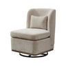 Wide Modern Chenille Cushioned Armless Metal Base 360° Swivel Chair With Pillow