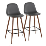 Pebble - 30" Fixed-Height Barstool (Set of 2) - Dark Gray
