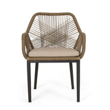 Conversation Set With Tempered Glass Table Top - Light Brown
