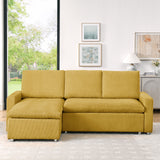 Convertible L Shaped Sleeper Sofa Bed With Reversible Chaise And Storage