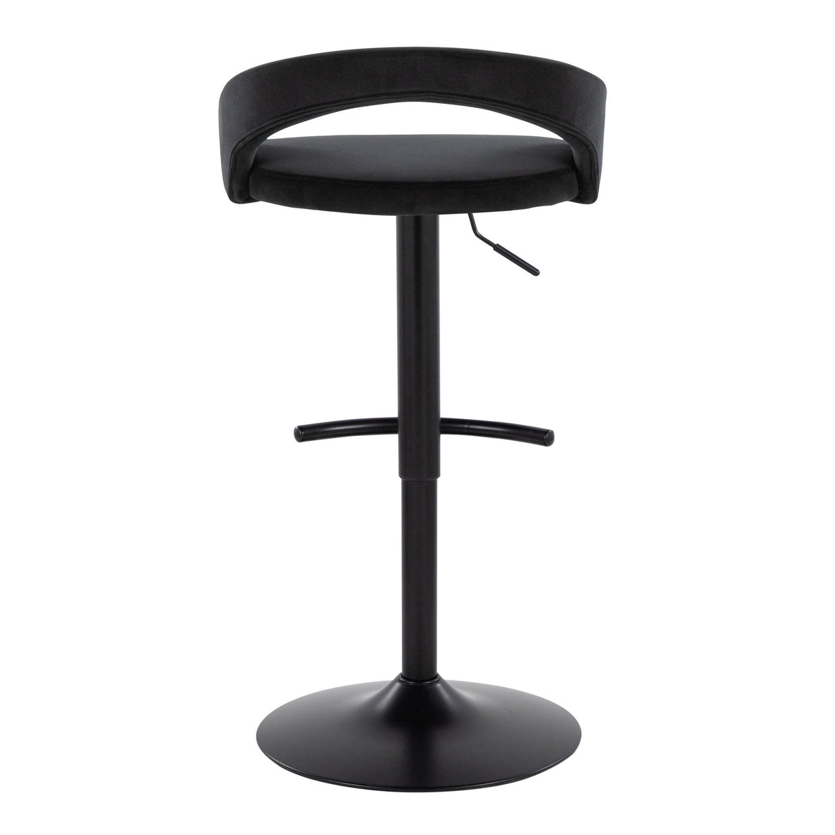 Grotto - Upholstered Adjustable Barstool - Black Metal Base