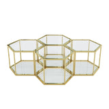 Modern Coffee Table With Double Layer Tempered Glass And Polygonal Design