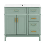 Modern Bathroom Vanity With Sink, Soft Close Doors, 4 Storage Drawers