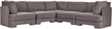 Hammond - Velvet Performance Fabric Upholstered 5 Piece Corner Sectional