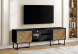 TV Stand, Console, Media Entertainment Center, Storage Cabinet, Modern - Black