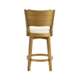 Winsley - Coastal Modern Swivel Wood Counter Height Kitchen Bar Stool