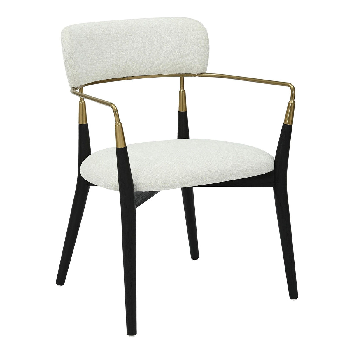 Savannah - Chair (Set of 2) - Black Wood, Gold Metal, Cream Fabric