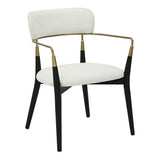 Savannah - Chair (Set of 2) - Black Wood, Gold Metal, Cream Fabric