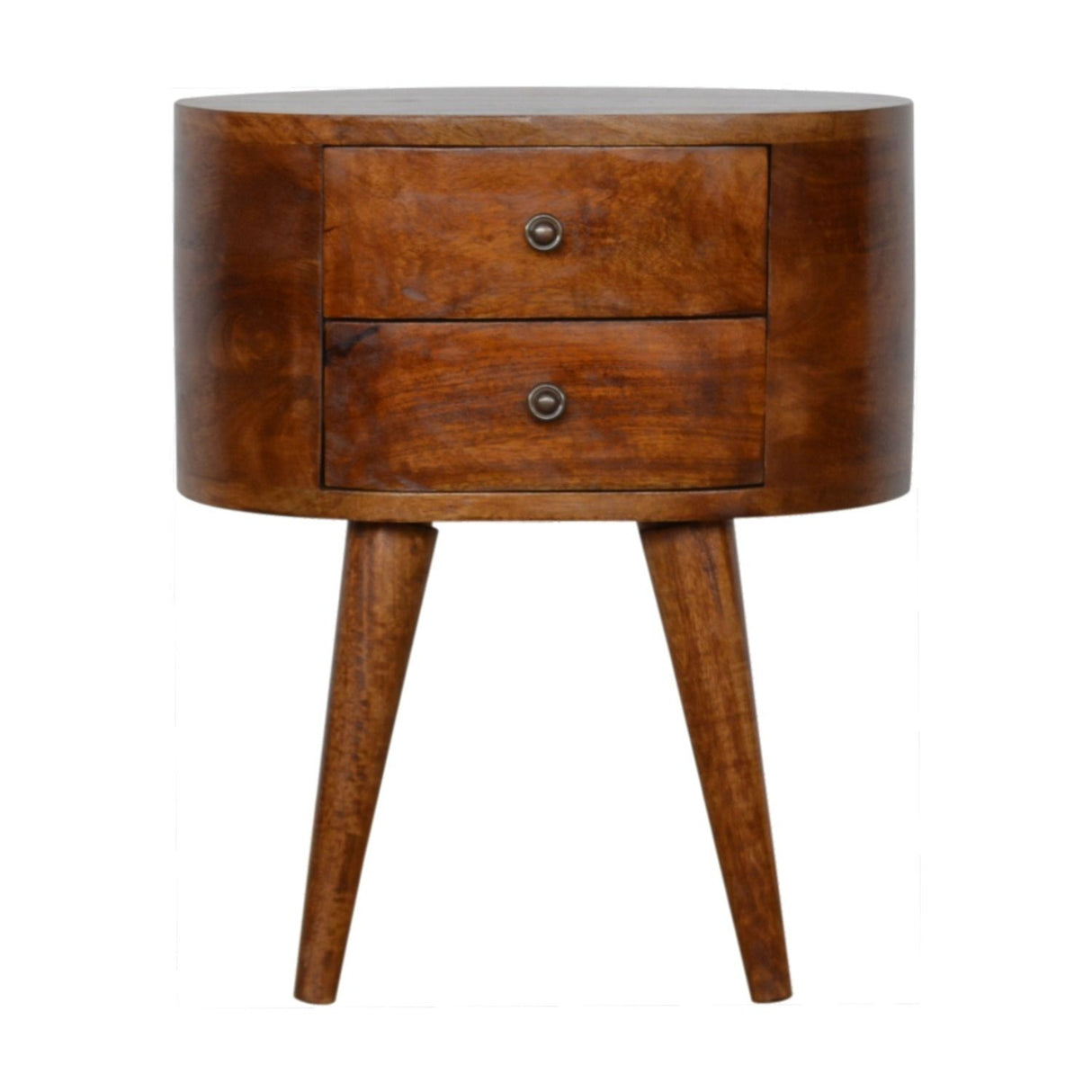 Rounded Bedside Table - Chestnut