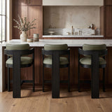 Sacha - Vegan Leather Upholstered Counter Stool With Black Base