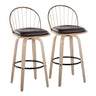 Riley - Industrial / Urban Fixed-Height Swivel Barstool (Set of 2)