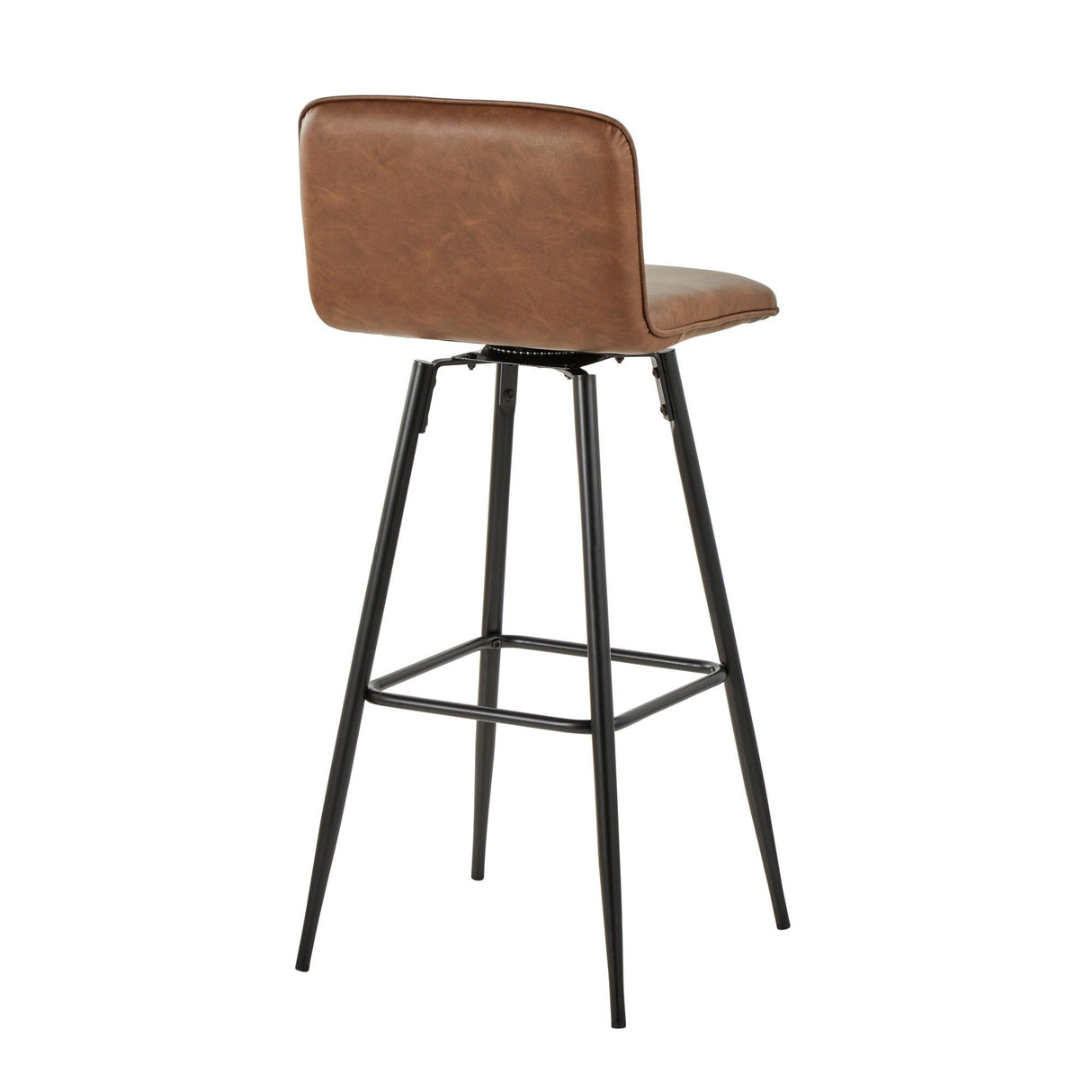 Casper - Contemporary Fixed-Height Barstool (Set of 2) - Black Metal Frame