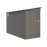 Metal Outdoor Storage Shed 4 X 9 Ft With Sloping Roof, Vents, And Side Door - Gray