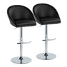 Matisse - Highback Adjustable Barstool With Rounded T Footrest (Set of 2) - Chrome Metal