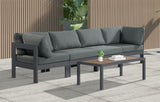 Nizuc - Outdoor Patio 4 Seat Modular Sofa With Gray Frame