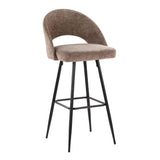 Renee - Upholstered Fixed-Height Barstool (Set of 2) - Black Base