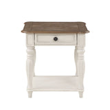 Florian - End Table - Oak & Antique White
