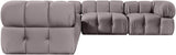 Orin - Velvet 5 Piece Modular Corner Sectional