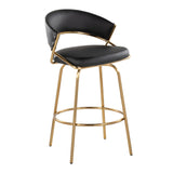 Jie - Fixed-Height Counter Stool With Swivel - Gold Metal (Set of 2)