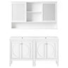 Double Sink Bathroom Vanity Set With Wall Mount Mirror Cabinet