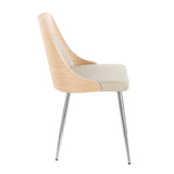 Anabelle - Dining / Accent Chair (Set of 2) - Chrome Metal, Natural Wood