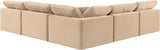 Comfy - 5 Piece Velvet Modular Corner Armless Sectional