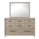 8 Drawers Dresser With Mirror, Bedroom Furniture - Oak
