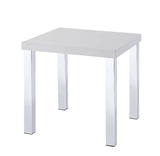 Harta - End Table - White High Gloss & Chrome