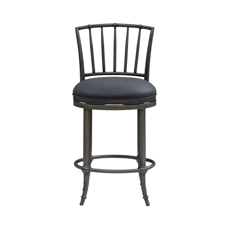 Vince - Commercial Grade Steel Frame Faux Leather Upholstered Swivel Counter Height Barstool