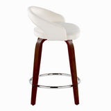 Grotto - Upholstered Fixed-Height Counter Stool With Mahogany Wood Base (Set of 2)