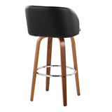 Fran - Fixed-Height Barstool (Set of 2) - Walnut Wood