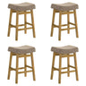 Lenon - Modern Farmhouse Wood Counter Height Kitchen Bar Stool