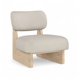 Vetra - Vegan Leather Upholstered Accent Chair With Natural Base