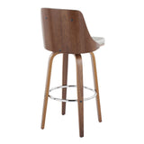 Gianna - 30" Fixed-Height Barstool (Set of 2) - Walnut Wood With Round Footrest