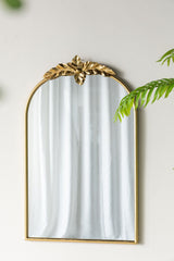 Arched Wall Mirror With Metal Frame, Wall Mirror For Living Room