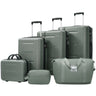 6 Piece Lightweight Hardshell Luggage Set With Double Spinner Wheels, Password Lock