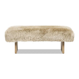 Leda - Sheepskin Fur Rectangular Accent Bench - Natural Blonde