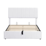 Elegant Upholstered Platform Bed With Hydraulic Storage System