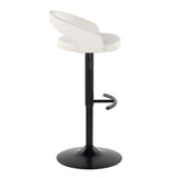 Grotto - Upholstered Adjustable Barstool - Black Metal Base