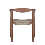 Cove - Outdoor Dining Chair With Tapered Legs (Set of 2) - Brown Eucalyptus / Rope Seat