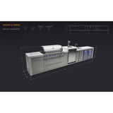 Mont Alpi Deluxe Series 15 Ft Propane Outdoor Kitchen Island w/ Side Burner, Beverage Center, Fridge & Kegerator - MAi805-DKEGBEVFC