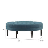 Martin - Surfboard Tufted Ottoman With Button Tufting - Blue