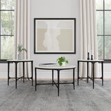 Hermas - Round Marble Coffee And End Table Set