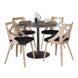 Dakota - Charlotte 5 Piece Dining Set - Antique Metal, Espresso Bamboo
