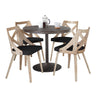 Dakota - Charlotte 5 Piece Dining Set - Antique Metal, Espresso Bamboo